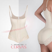 BODY CLÁSICO CON BROCHE Y ENCAJE  BEIGE / Ref: 1233