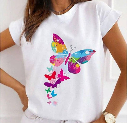 CAMISETAS MARIPOSA ROSA