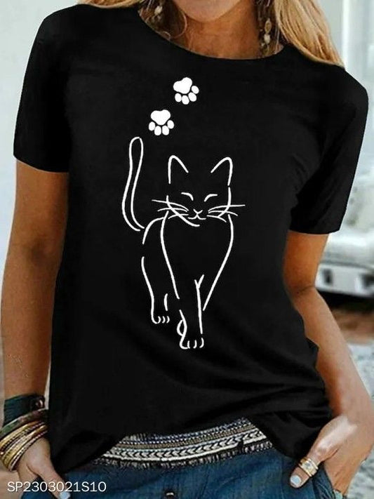 CAMISETA DAMA GATO HUELLA 302